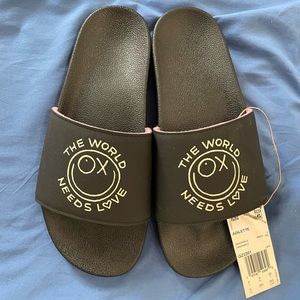 Adidas Adilette Slides “The World Needs Love” Sz8M